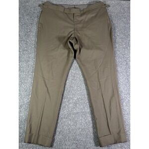 Paolo Martorano Bespoke Trouser Mens 40x30 Brown Wool Cuffed Side Adjuster Italy